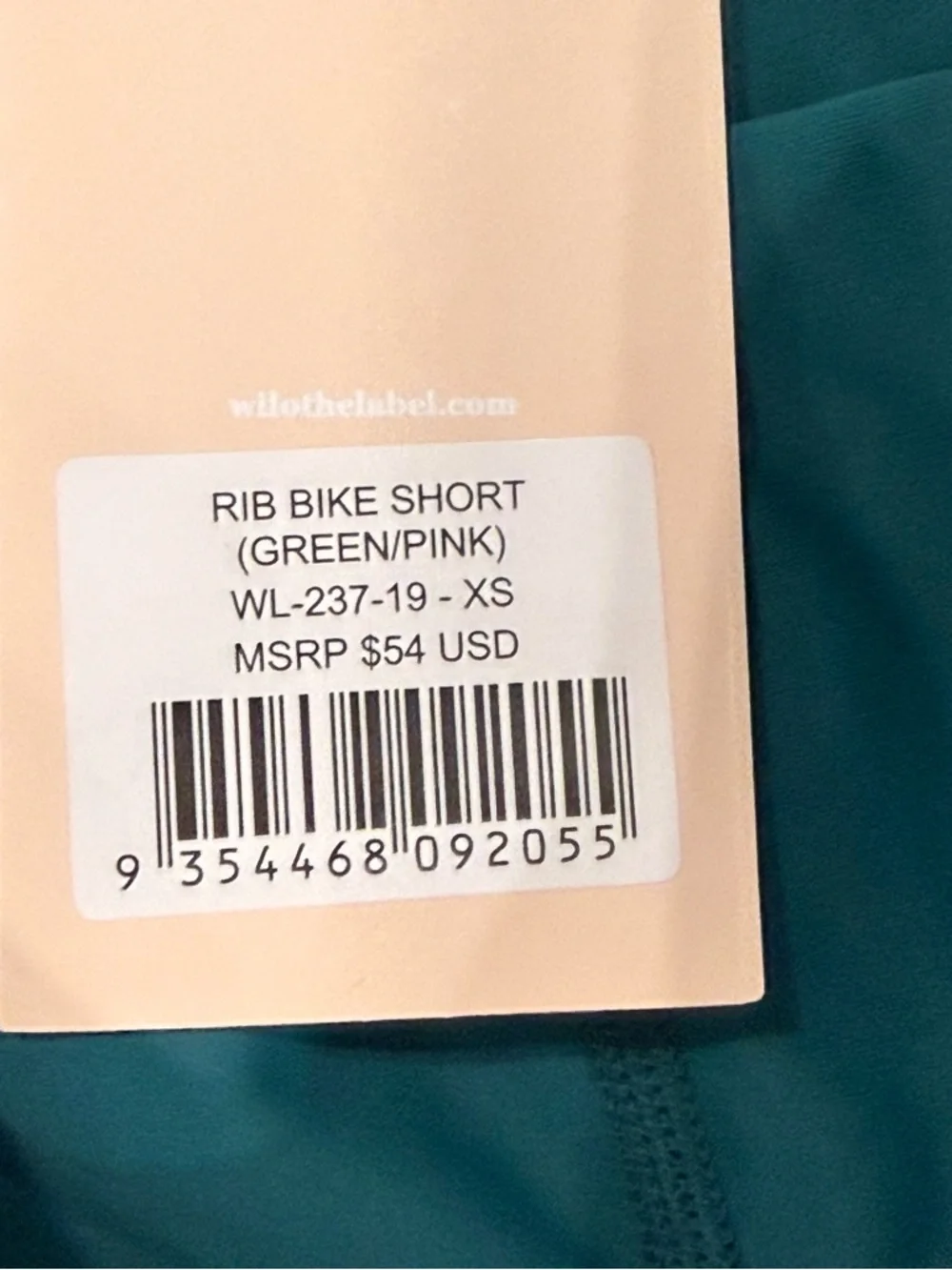 Wilo The Label Rib Bike Shorts XS Green Pink Athletic High Rise NWT - Picture 5 of 12
